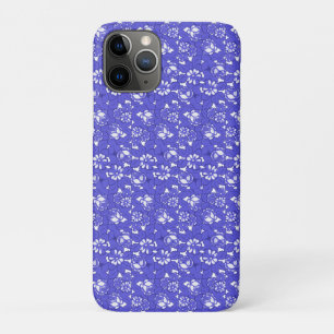 Capa Para iPhone 11 Pro Papel de parede barroco - padrão de flor azul