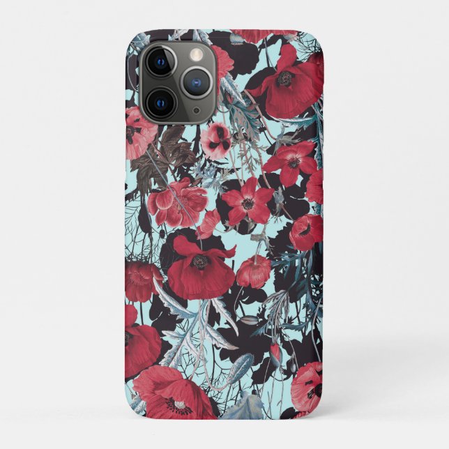 Capa Para iPhone 11 Pro Papoila Floral (Verso)