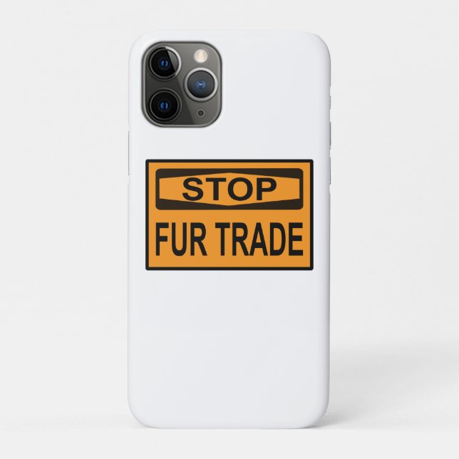 Capa Para iPhone 11 Pro Parar Sinal de Comércio de Peles - Laranja (Verso)