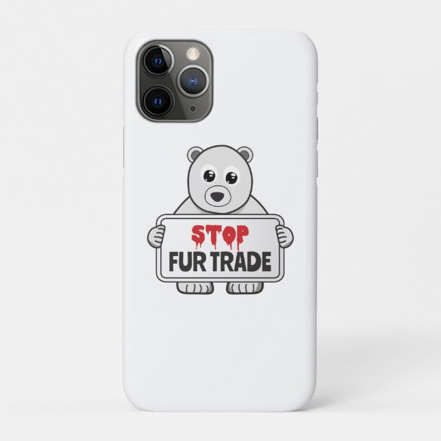 Capa Para iPhone 11 Pro Pare o Comércio de Pelos Urso Polar Triste (Verso)