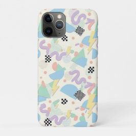 Capa Para iPhone 11 Pro Pastel Retro Memphis Pattern Swirls
