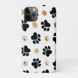 Capa Para iPhone 11 Pro Pata de cão preta e castanha branca