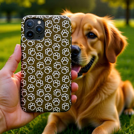 Capa Para iPhone 11 Pro Patas-Cachorro Elegantes castanho