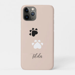 Capa Para iPhone 11 Pro Patas de Coração de Cachorrinho Personalizadas