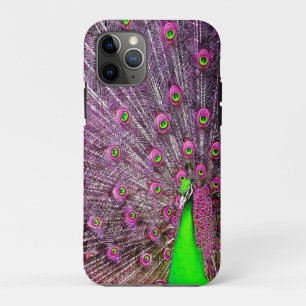 Capa Para iPhone 11 Pro Pavão Rosa E Verde,