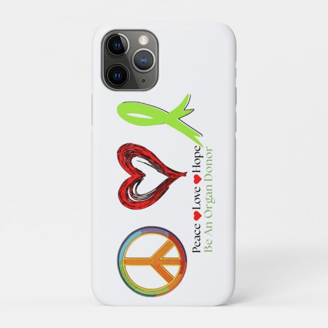 Capa Para iPhone 11 Pro Peace Love and Hope (Verso)