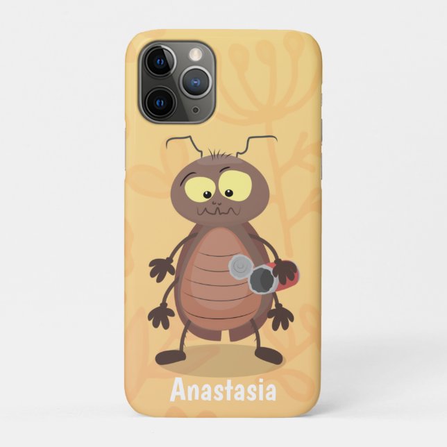 Capa Para iPhone 11 Pro Personagem de desenho animado de barata engraçada (Verso)