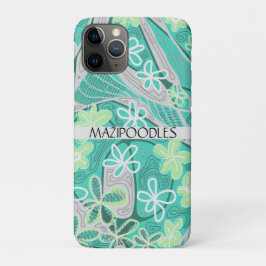 Capa Para iPhone 11 Pro Personal Creative Floral Neuro Art Teal Green