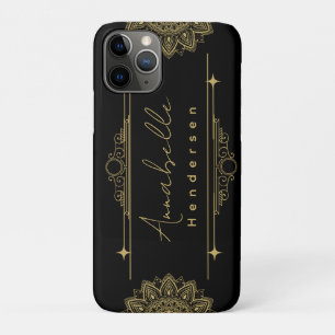 Capa Para iPhone 11 Pro personalizado O Elegante Dourado e Preto