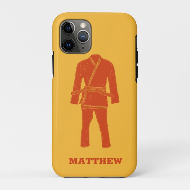 Capa Para iPhone 11 Pro Personalizado o Uniforme Jiu Jitsu BJJ Gi (Verso)