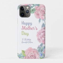 Capa Para iPhone 11 Pro Personalizar Dia de as mães de Aquarela de Flores