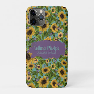 Capa Para iPhone 11 Pro Personalized "Sunflower Rapture"