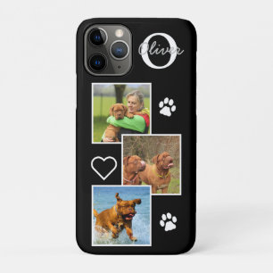 Capa Para iPhone 11 Pro Pet Cat Monograma inicial do Pet de Cães Personal