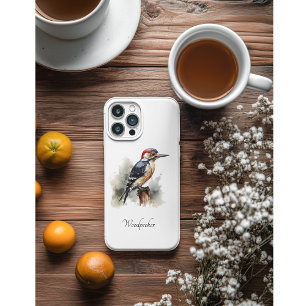 Capa Para iPhone 11 Pro Pica-Pau Floresta Aquarela, personalizado