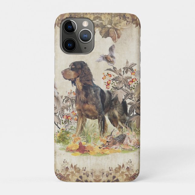 Capa Para iPhone 11 Pro Picardy Spaniel, caça às aves (Verso)