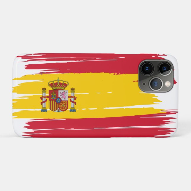 Capa Para iPhone 11 Pro Pincelada Bandeira da Espanha (Verso (horizontal))