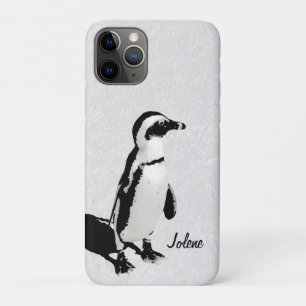 Capa Para iPhone 11 Pro Pinguim Branco Negro Moderno Artsy