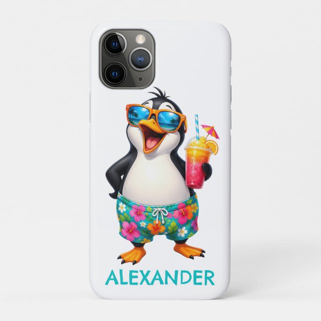 Capa Para iPhone 11 Pro Pinguim Viajante (Verso)