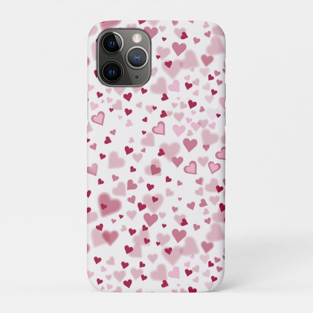 Capa Para iPhone 11 Pro  Pink Lovely Hearts Pattern  (Verso)