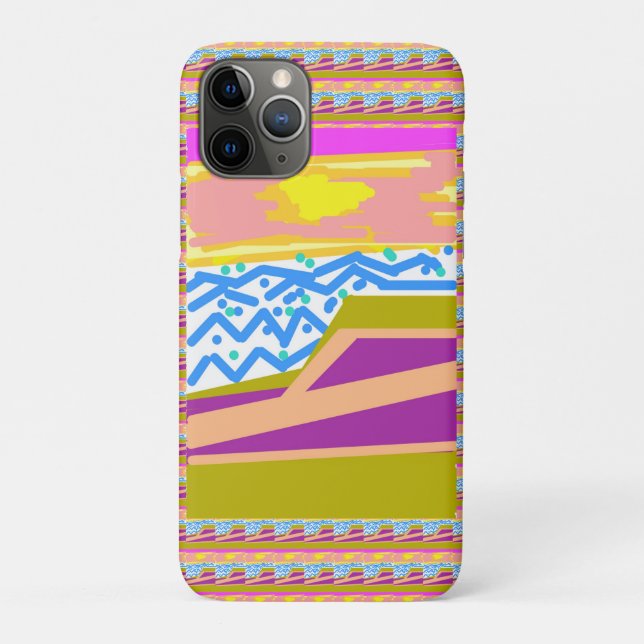 Capa Para iPhone 11 Pro Pink Purple Yellow Sunset Yacht (Verso)