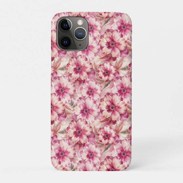 Capa Para iPhone 11 Pro Pink Tie Dye Floral (Verso)