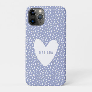 Capa Para iPhone 11 Pro Pintado de mão e coração personalizado