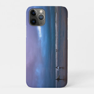 Capa Para iPhone 11 Pro Pintura a óleo paisagem marinha de céu roxo escuro