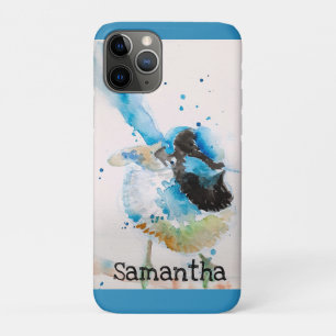 Capa Para iPhone 11 Pro Pintura em Aquarela de Cardeal Azul Australiano