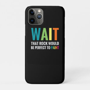 Capa Para iPhone 11 Pro Pintura em Rock Espera Engraçado Pintor de Pedra A