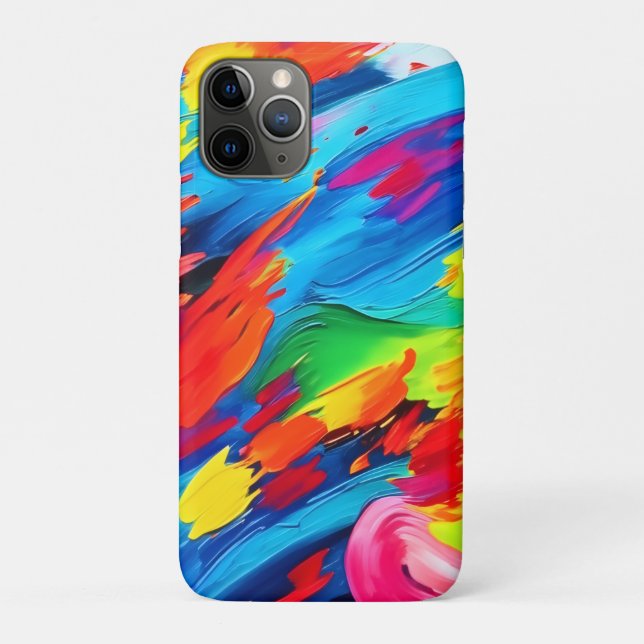 Capa Para iPhone 11 Pro Pintura Explosão de Cores Alegres (Verso)