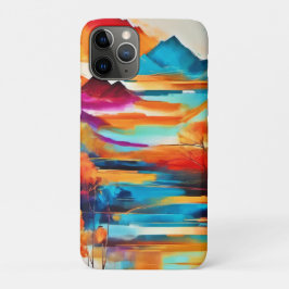 Capa Para iPhone 11 Pro Pintura solar de Montanha Vibrante