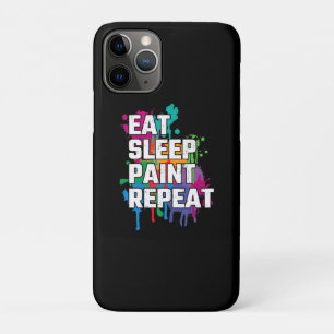 Capa Para iPhone 11 Pro Pintura Tinta do Sono Repetir Pintura Engraçada