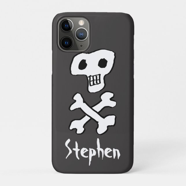 Capa Para iPhone 11 Pro Pirata - Caveira e Design Crossbones (Verso)
