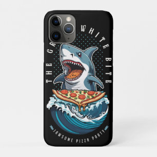Capa Para iPhone 11 Pro Pizza de Comida de Tubarão   Excelente Bite Branca