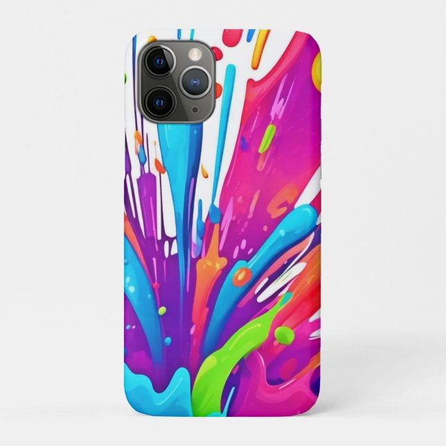 Capa Para iPhone 11 Pro Placas Líquidas Coloridas (Verso)
