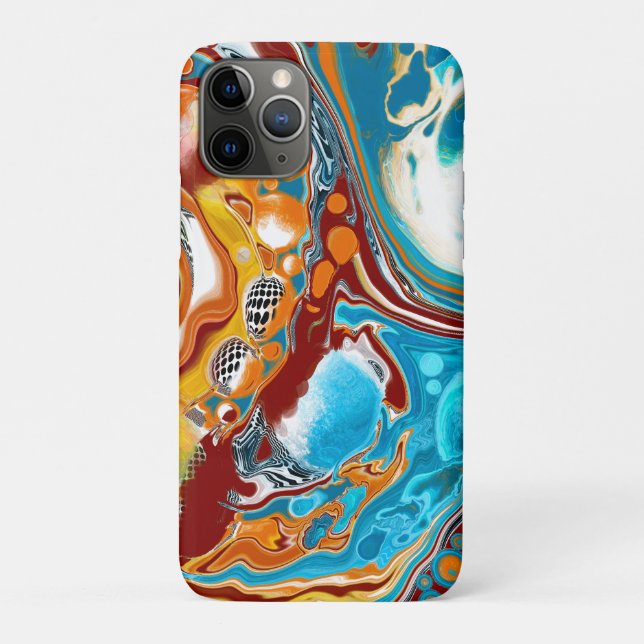 Capa Para iPhone 11 Pro Planeta Bliss Fluid Digital Art (Verso)
