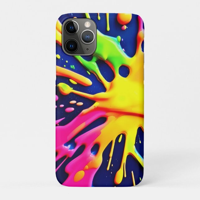 Capa Para iPhone 11 Pro Plasmas vívidas de neon (Verso)