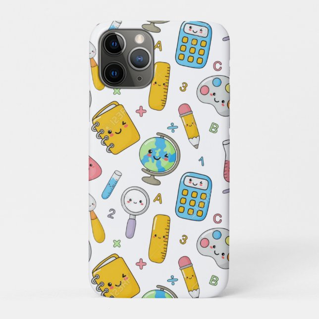 Capa Para iPhone 11 Pro Playful Learning – Cute Education Seamless Pattern (Verso)
