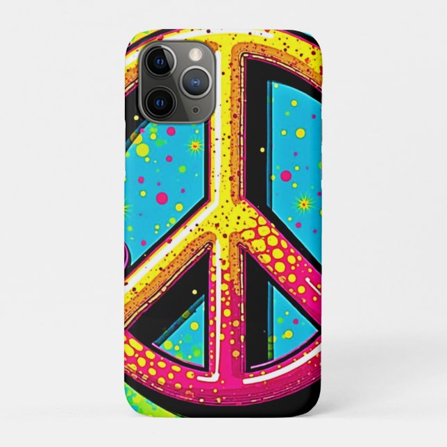 Capa Para iPhone 11 Pro Poder Floral Groovy Paz (Verso)