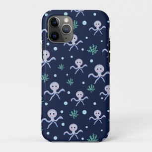 Capa Para iPhone 11 Pro Polvo sob o padrão infantil marinho