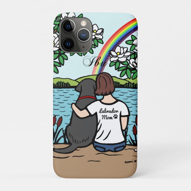 Capa Para iPhone 11 Pro Ponte Black Labrador e Mãe Rainbow Ibu 3 (Verso)