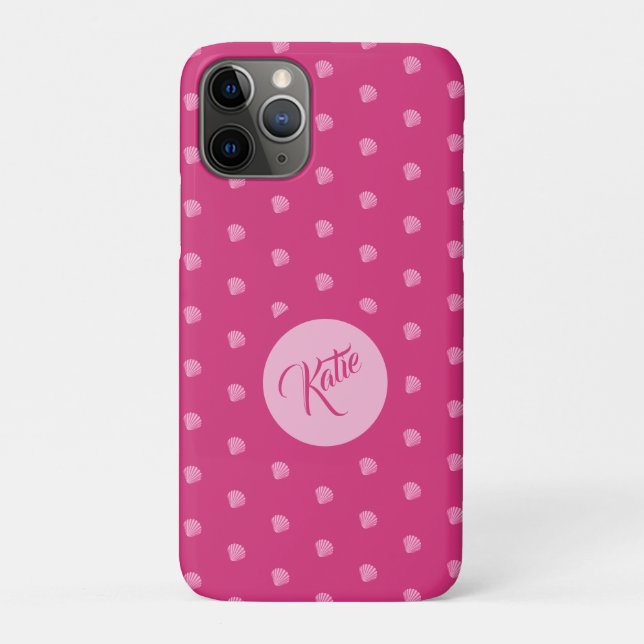 Capa Para iPhone 11 Pro Pontos Pink - Conchas - (Verso)