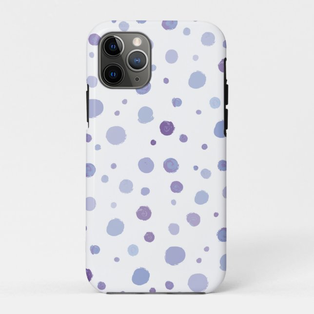 Capa Para iPhone 11 Pro pontos polka pintados à mão (Verso)