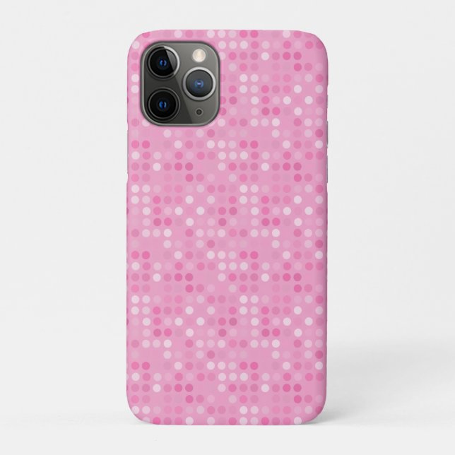 Capa Para iPhone 11 Pro pontos rosa e branco (Verso)