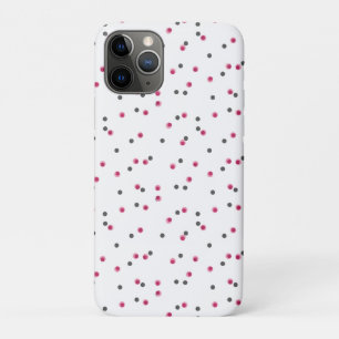 Capa Para iPhone 11 Pro pontos vintage rosa e cinza