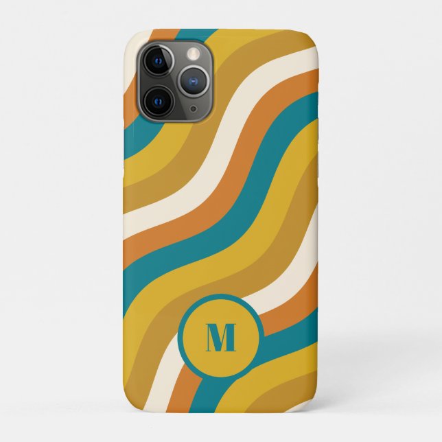 Capa Para iPhone 11 Pro Pop ondulado stripes retrorreflectoras Ochre inici (Verso)