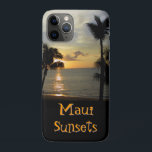 Capa Para iPhone 11 Pro Pôrs do sol Maui<br><div class="desc">Foto de um pôr do sol cênico com palmeiras e um sol de definição refletido no oceano</div>