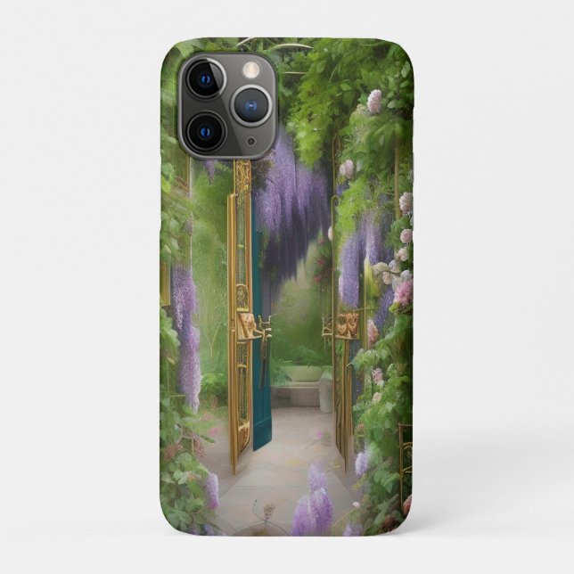 Capa Para iPhone 11 Pro Porta do Jardim e Wisteria (Verso)