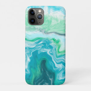 Capa Para iPhone 11 Pro Praia Cores Azuis e Turquesas Ondas Oceânicas