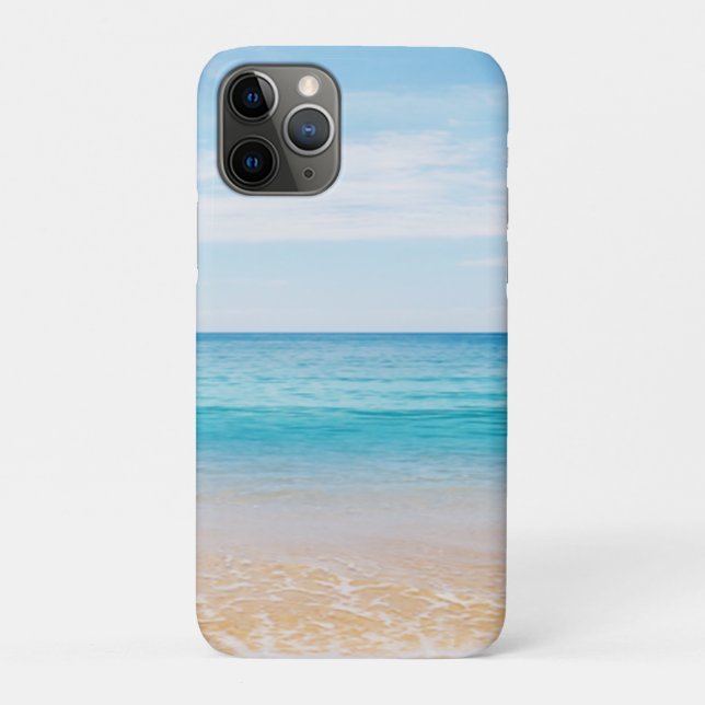 Capa Para iPhone 11 Pro Praia Tropical Adorável, Céu de Areia (Verso)